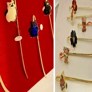 Bookmark 6 pcs Multi Colored Vintage Cloisonne NWT
